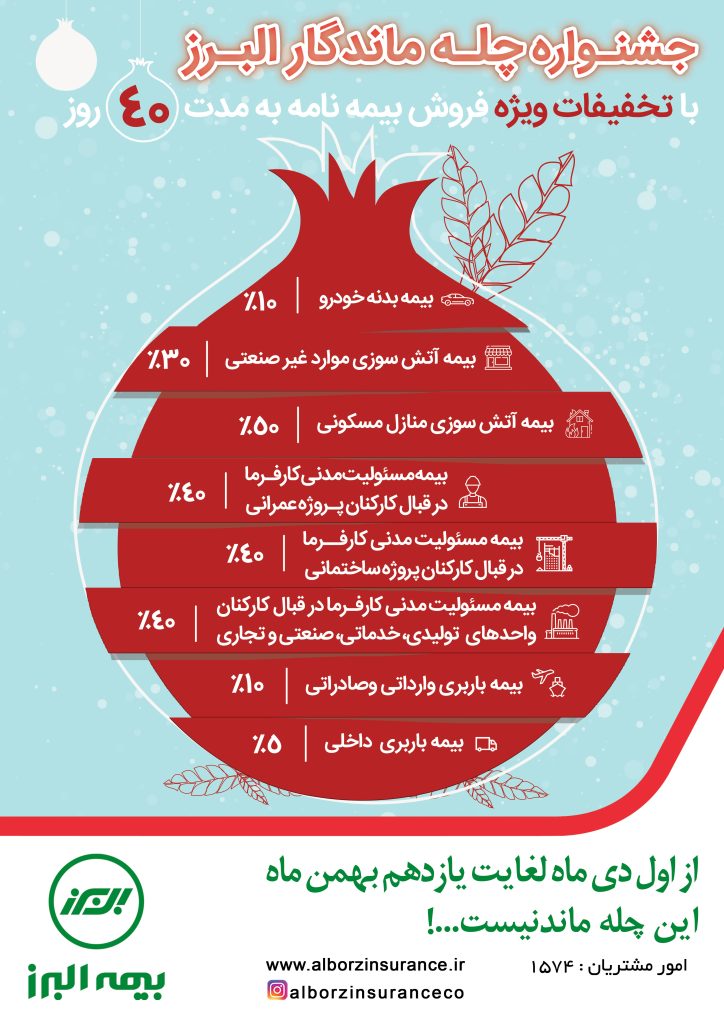 جشنواره بزرگ چله ماندگار بیمه البرز برگزار می شود، اخبار بیمه، صدای بیمه، بیمه نیوز، خبرگزاری بیمه